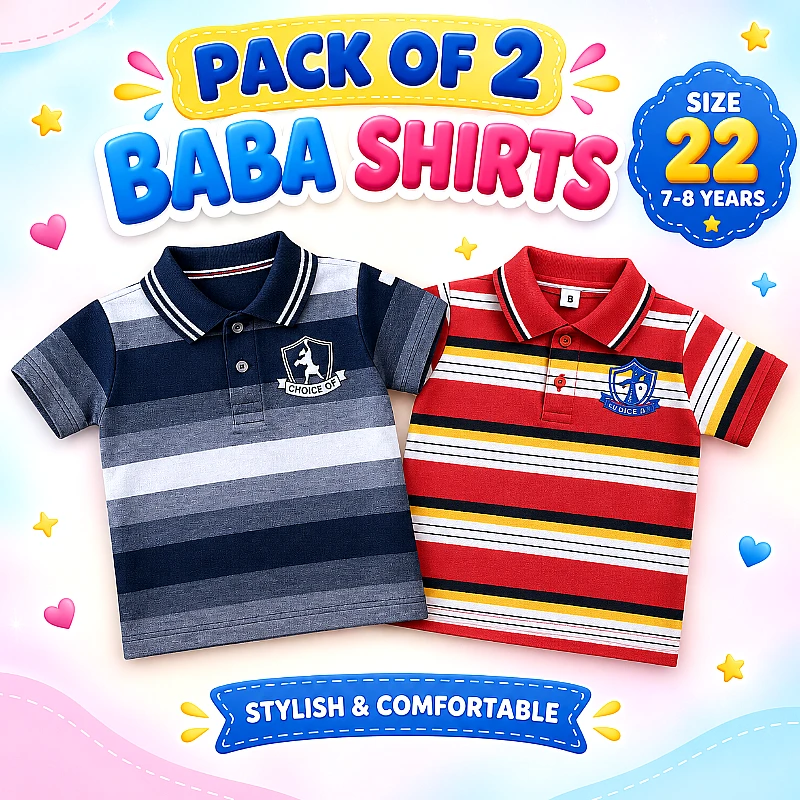 Baba Polo Shirt Deal 3 Size 22 Inch Pack of 2