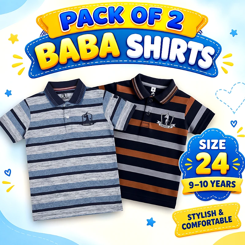 Baba Polo Shirt Deal 4 Size 24 Inch Pack of 2
