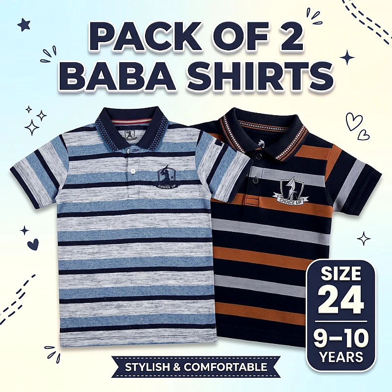 Baba Polo Shirt Deal 4 Size 24 Inch Pack of 2