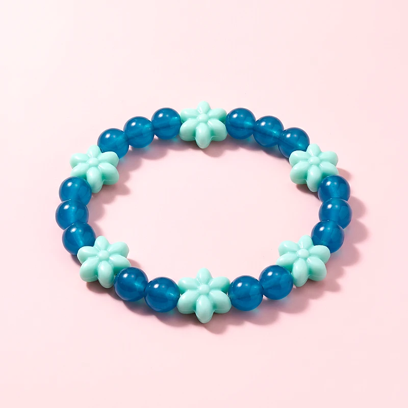 Baby Beads Bracelet Sky Blue Flower (1 to 7 Yrs)