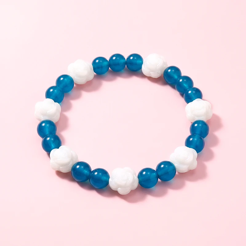 Baby Beads Bracelet White Rose Flower (1 to 7 Yrs)