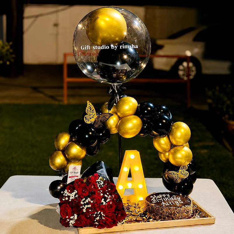 Balloon Arch, Cake &amp; LED Birthday Gift Hamper