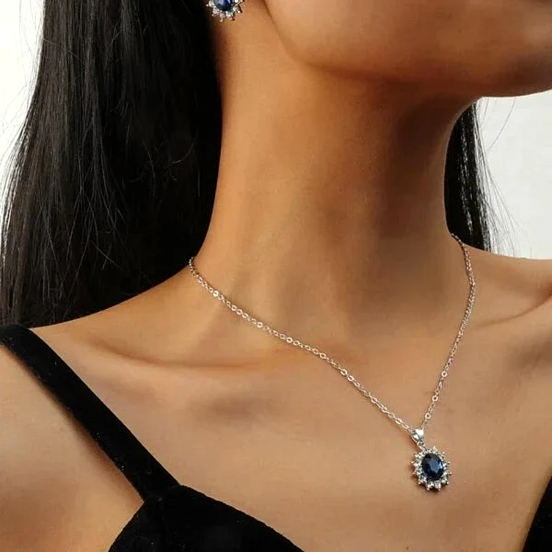 Blue Stone Jewelry Set