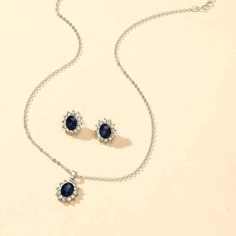 Blue Stone Jewelry Set