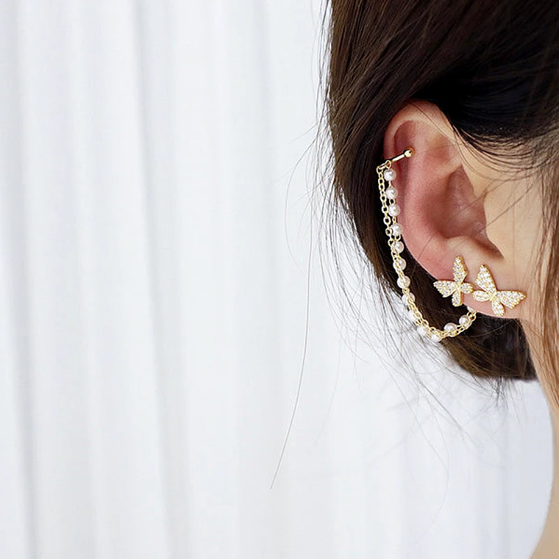 Butterfly Chain Ear Cuff