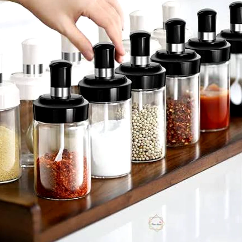 Clear Glass Jar With Lid Spoon