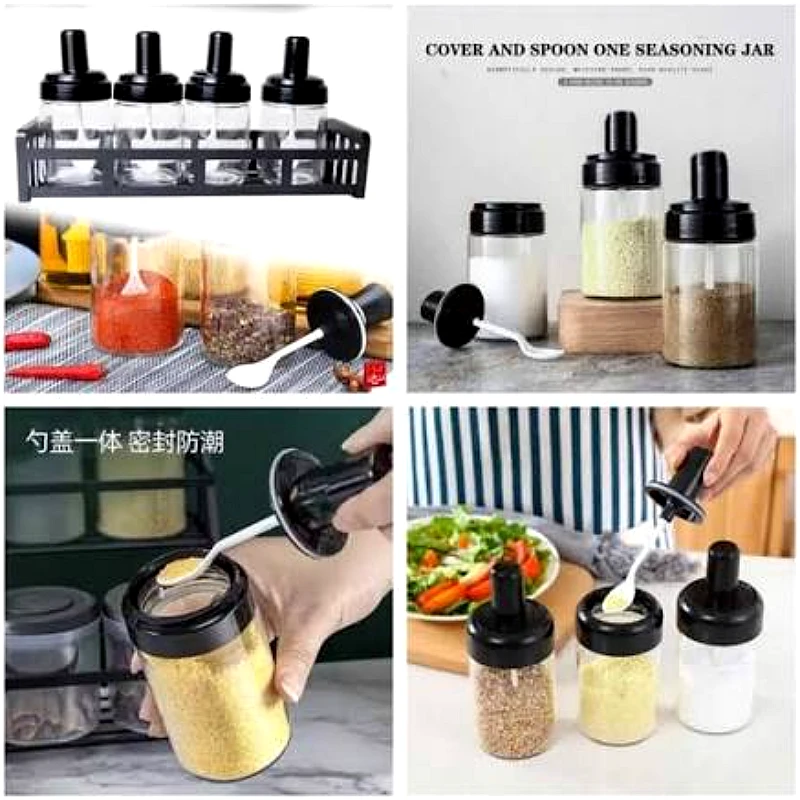 Clear Glass Jar With Lid Spoon