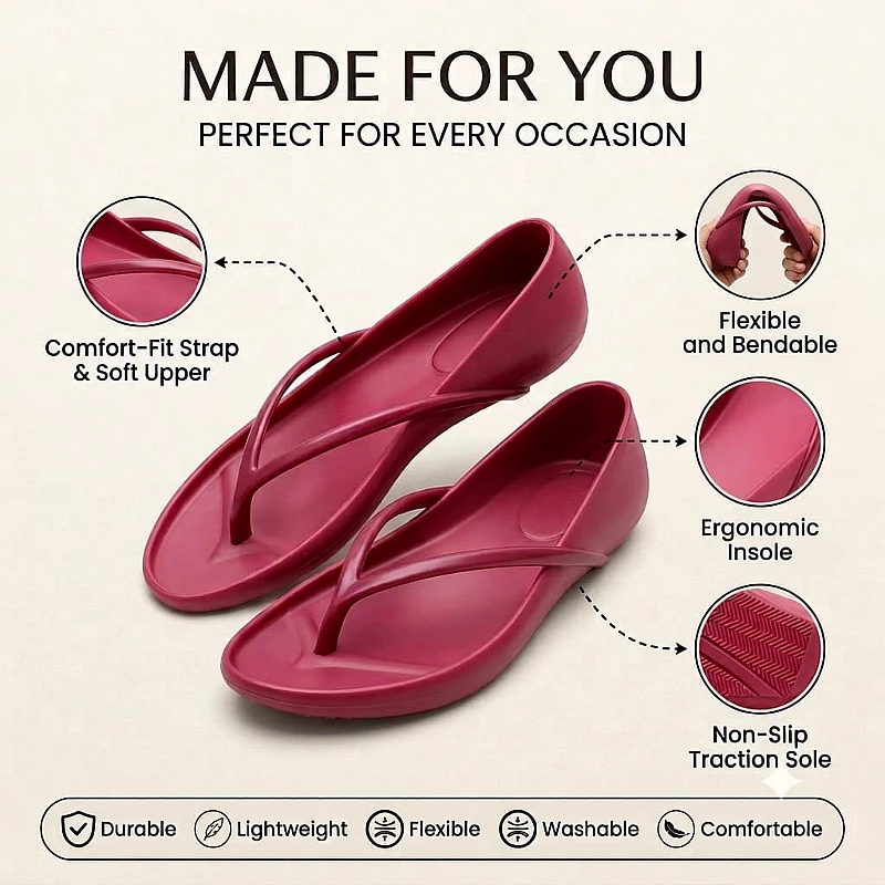 Comfort Flex Soft Rubber Flip Flop Sandals