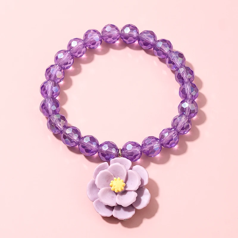 Crystal Bead Bracelet Flower Charm (1 to 7 Years)