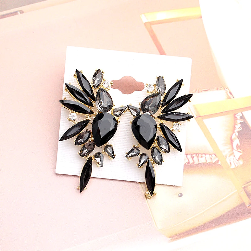 Crystal Wing Statement Earrings