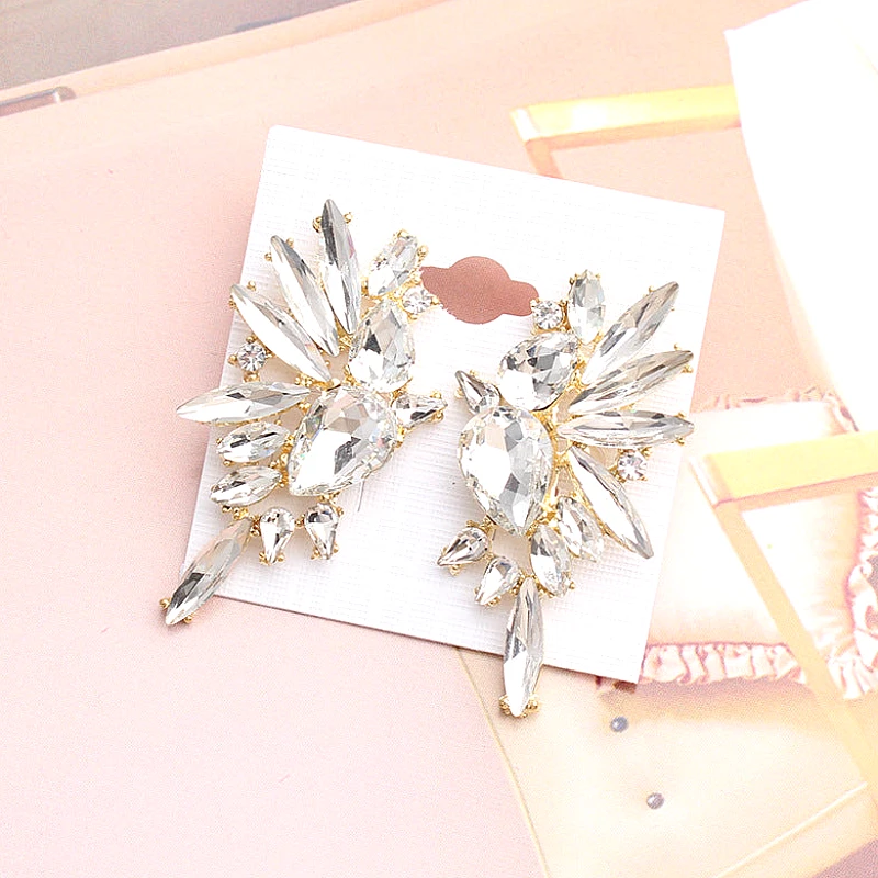 Crystal Wing Statement Earrings