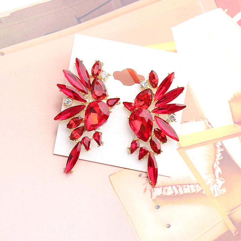 Crystal Wing Statement Earrings