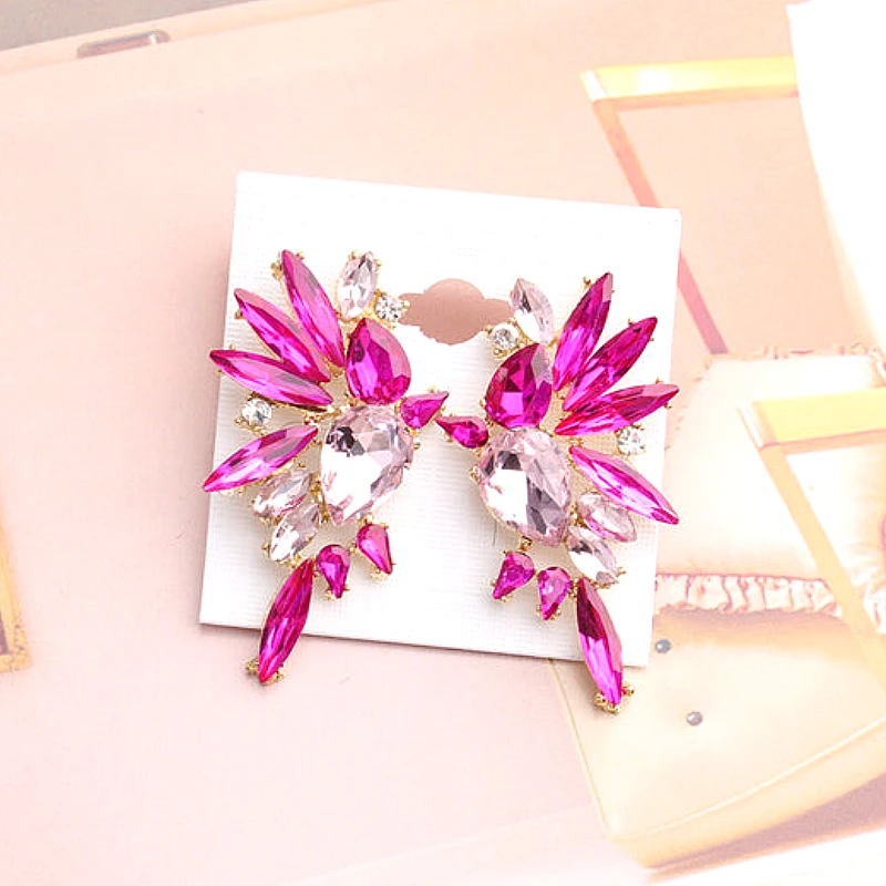 Crystal Wing Statement Earrings