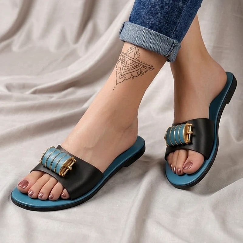 Elegant Pearl Buckle Soft Slippers for Women