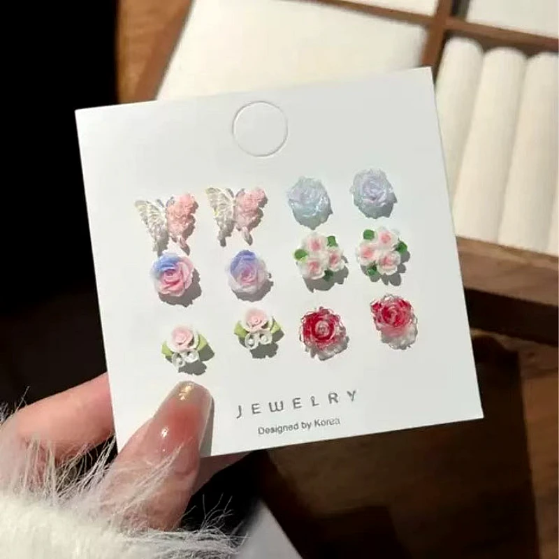 Flower Butterfly Stud Earrings