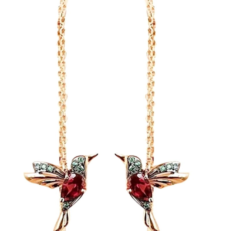 Hummingbird Chain Threader Earrings