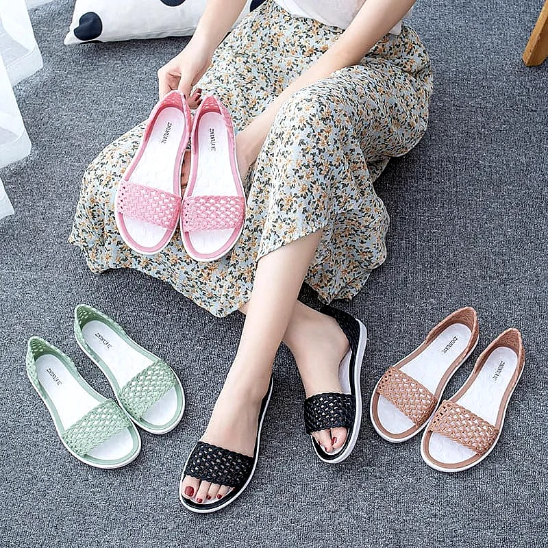 Korean Rubber Chic Net Comfort Sandals