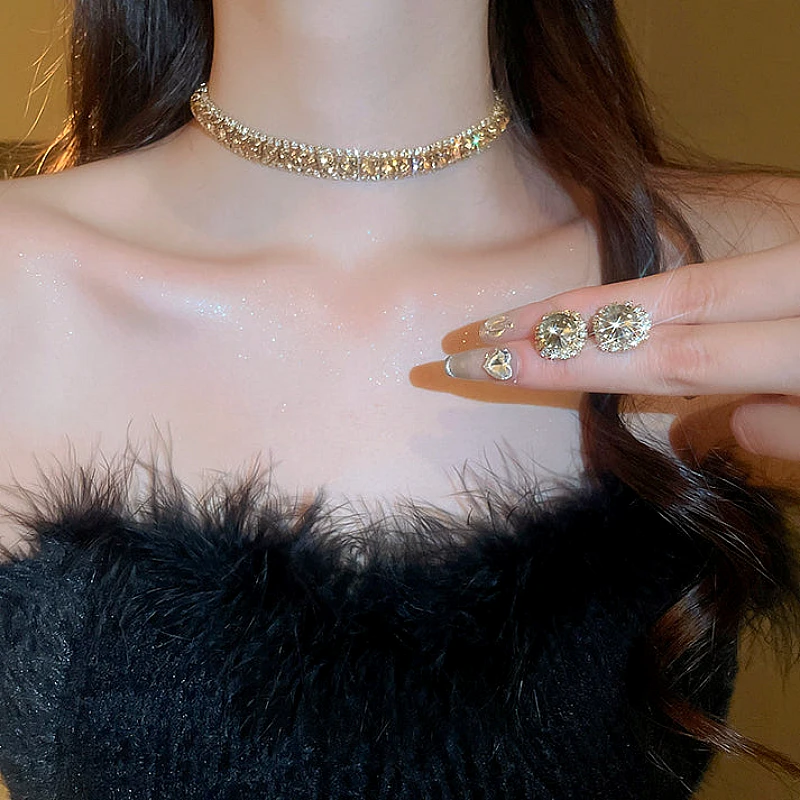 Luxury Gold Crystal Jewelry Set