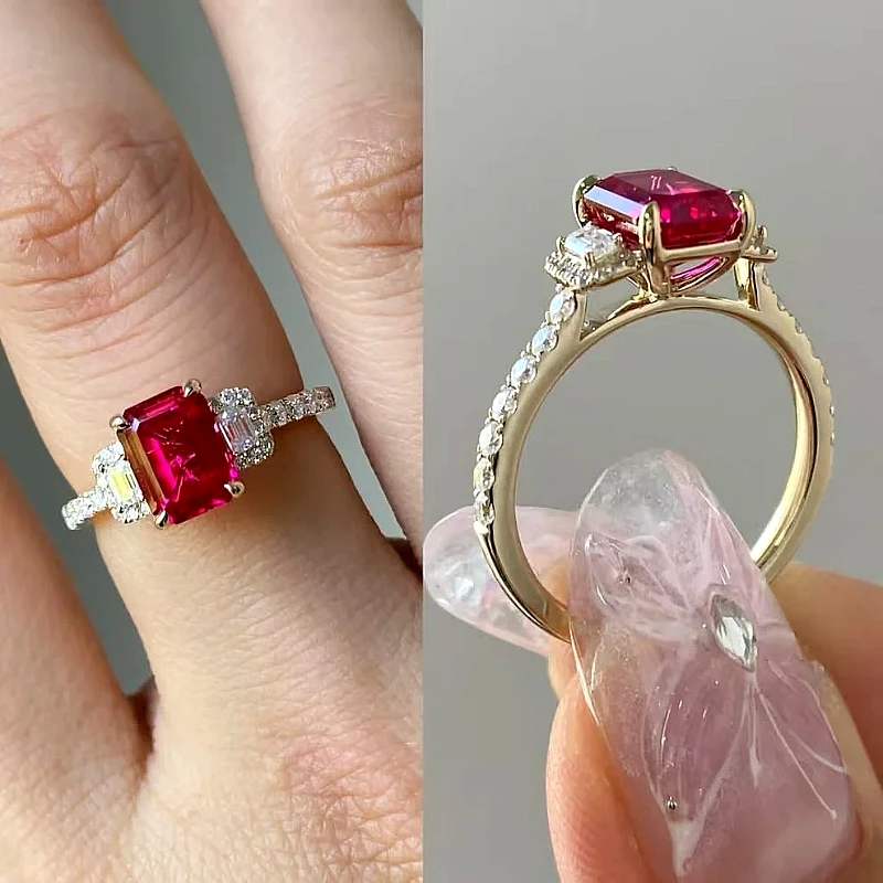 Luxury Hot Pink Diamond Gold - Ring