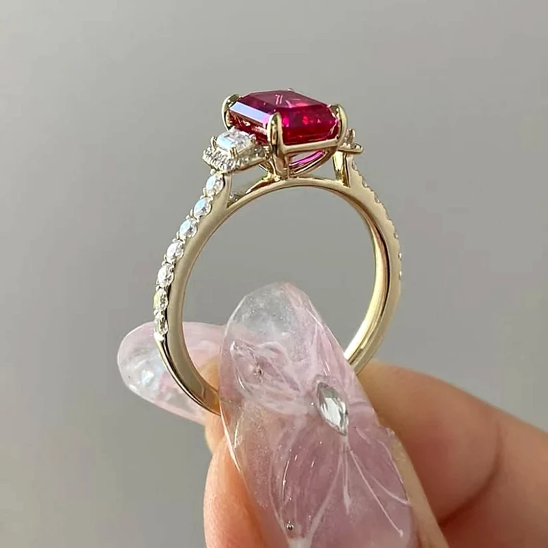 Luxury Hot Pink Diamond Gold - Ring