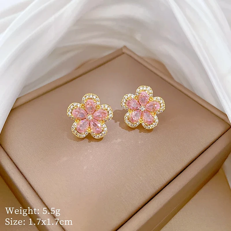 Luxury Pink Diamond Stud Earing