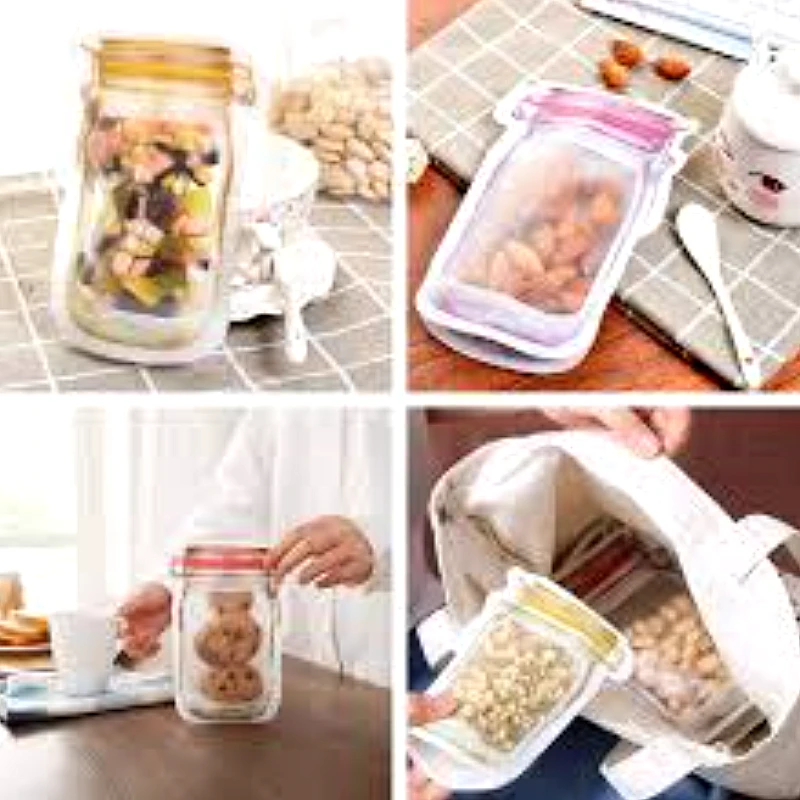 Mason Jar Zip Bag Reusable 