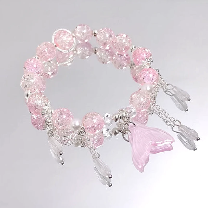 Mermaid Tail Beaded Charm Bracelet - Product Image