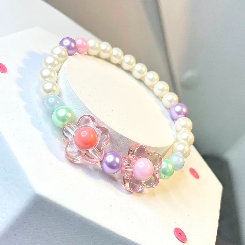 Multi Bead Bracelet Two Tone Flower (1 to 5 Yrs)