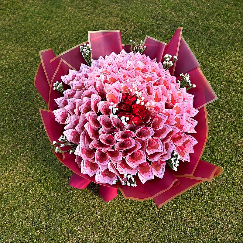 Pink Cash Money &amp;amp;amp; Flower Gift Bouquet