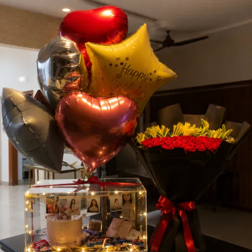 Premium Birthday Cake &amp;amp;amp; Balloon Acrylic Hamper