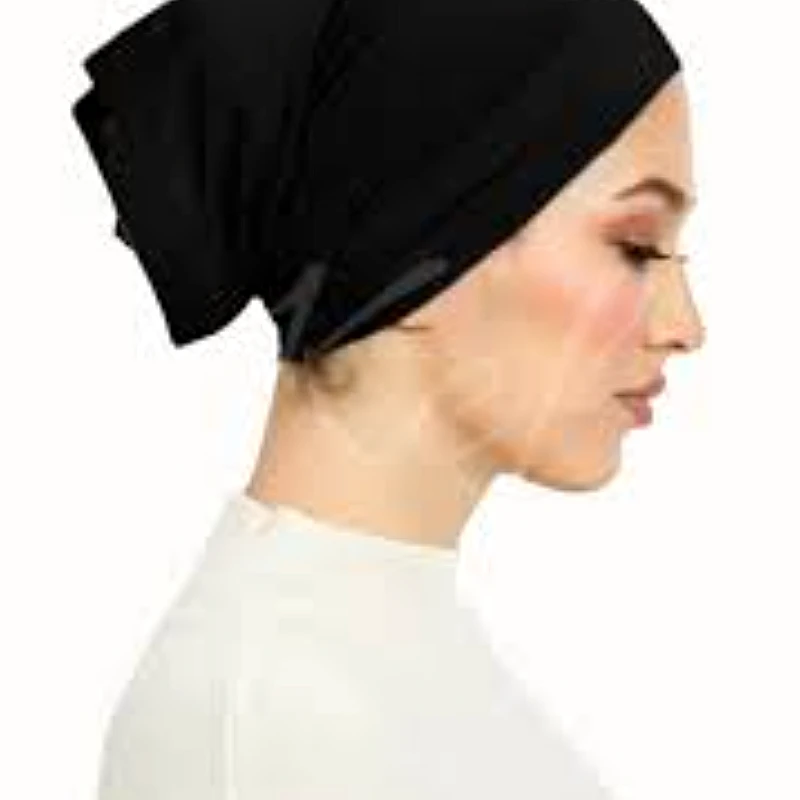 Premium Black Jersey Hijab Cap