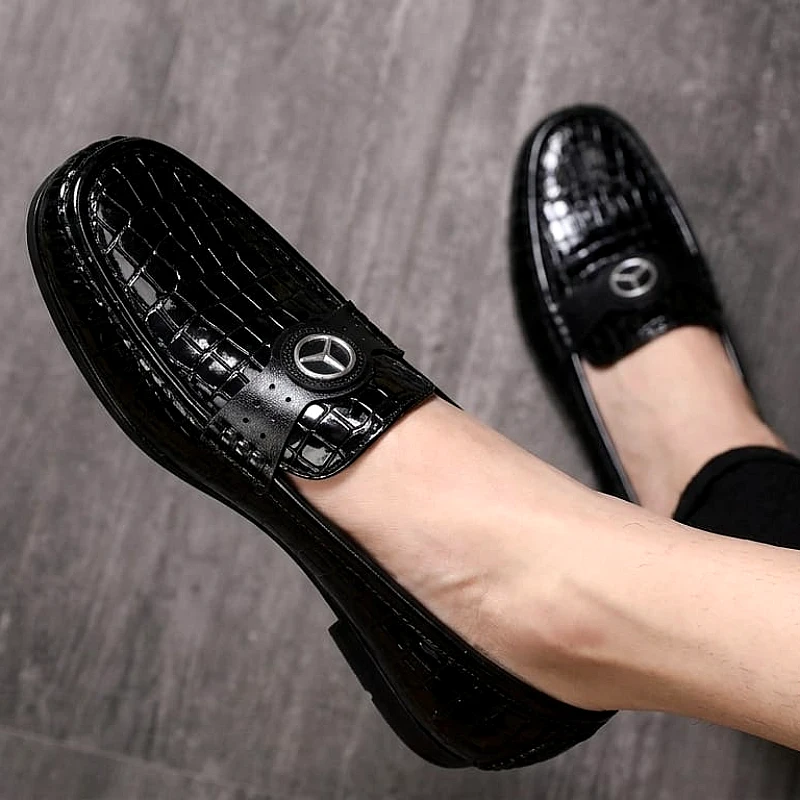 Premium Crocodile Pattern Rubber Loafers for Men