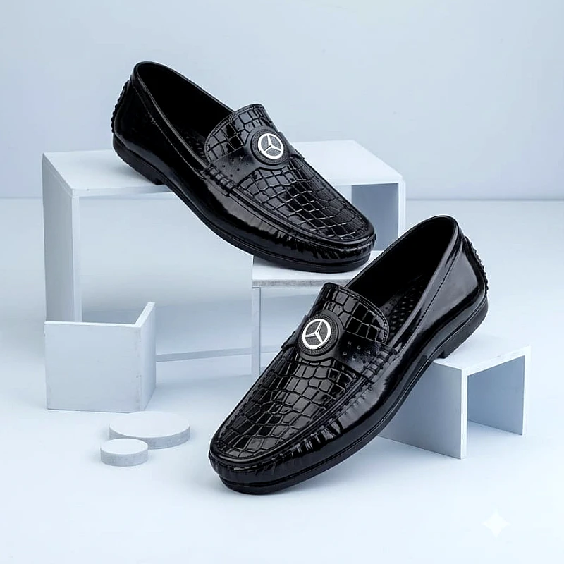 Premium Crocodile Pattern Rubber Loafers for Men