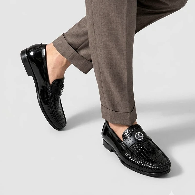 Premium Crocodile Pattern Rubber Loafers for Men