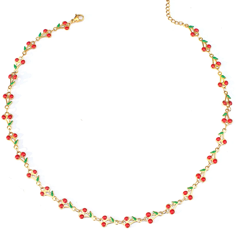 Premium Gold Cheery Fruit Necklace 