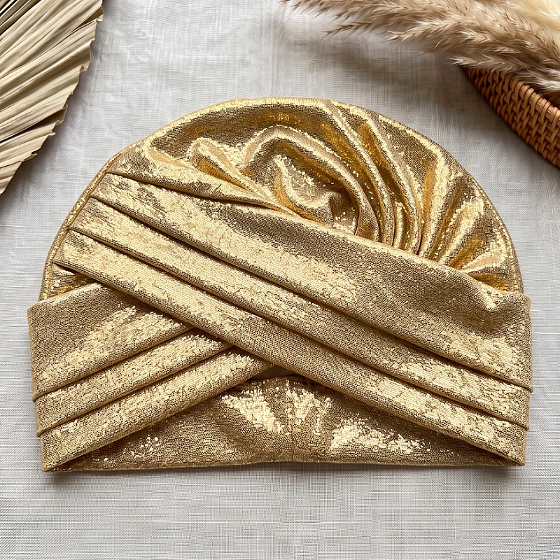 Premium Golden Sparkle Hijab Cap