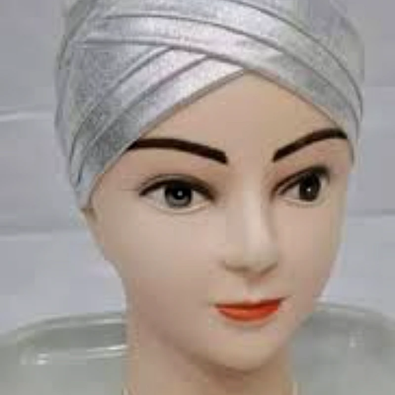 Premium Silver Sparkle Hijab Cap