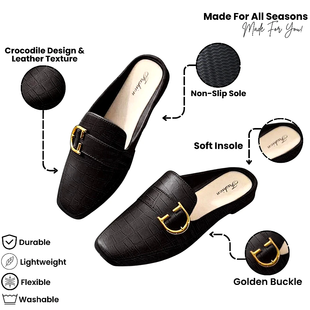 Rubber soft crocodile pattern shoes with Buckle