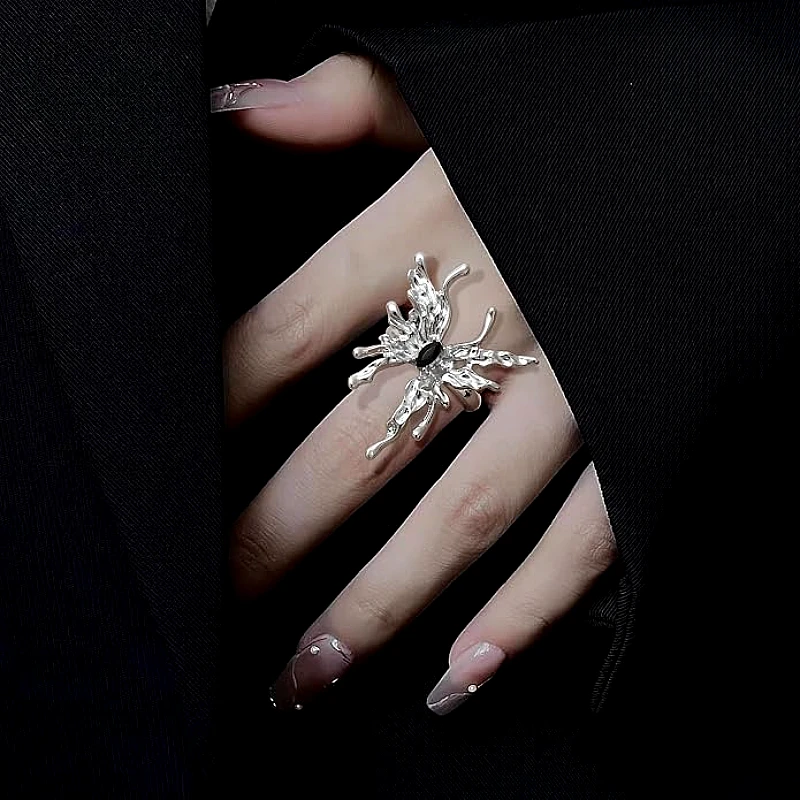 Silver Butterfly Statement Ring