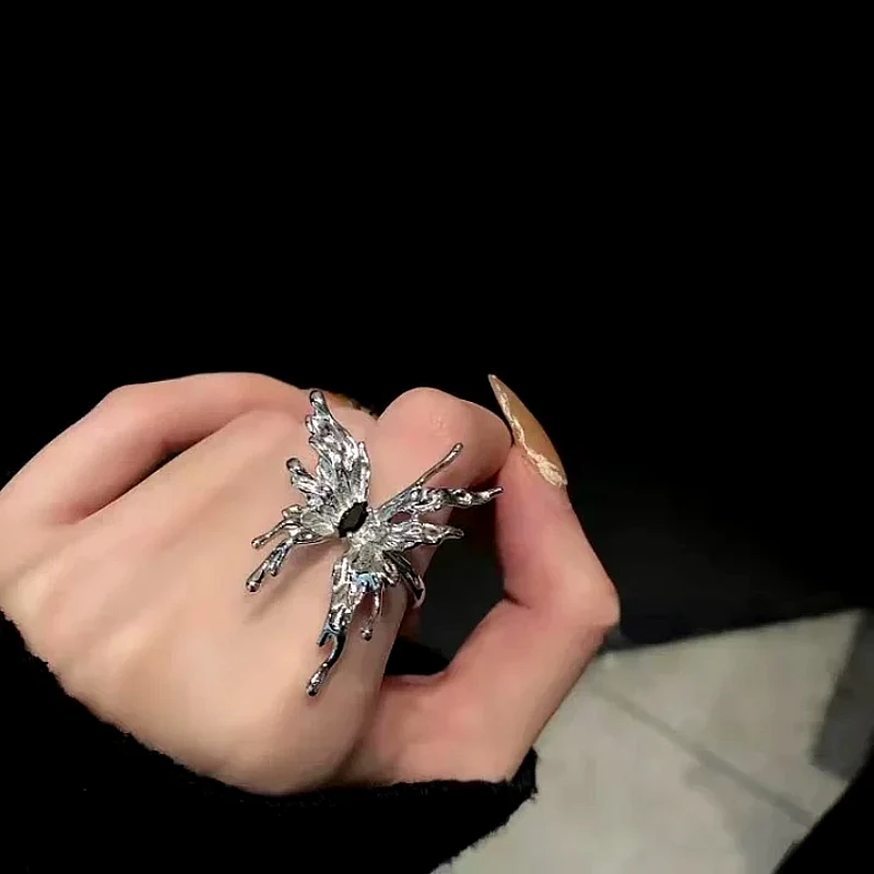 Silver Butterfly Statement Ring