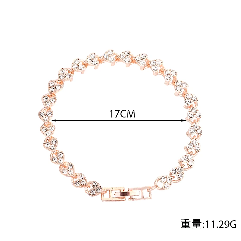 Silver Heart Crystal Bracelet