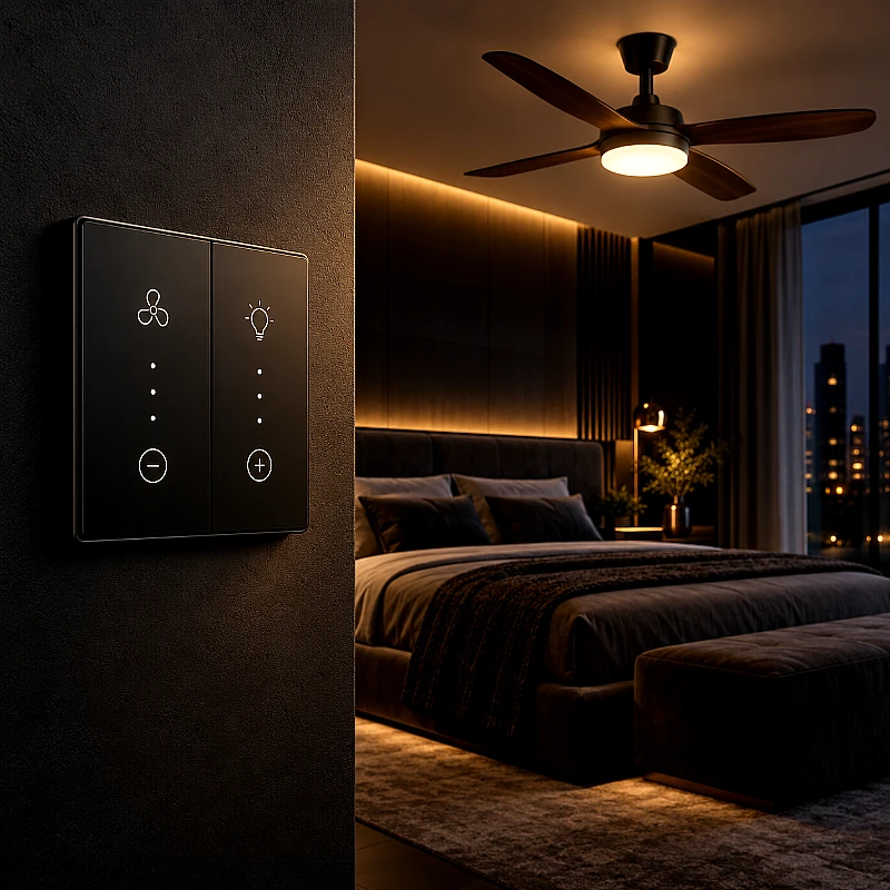 Smart Fan and Light Controller – Dual Function Wal