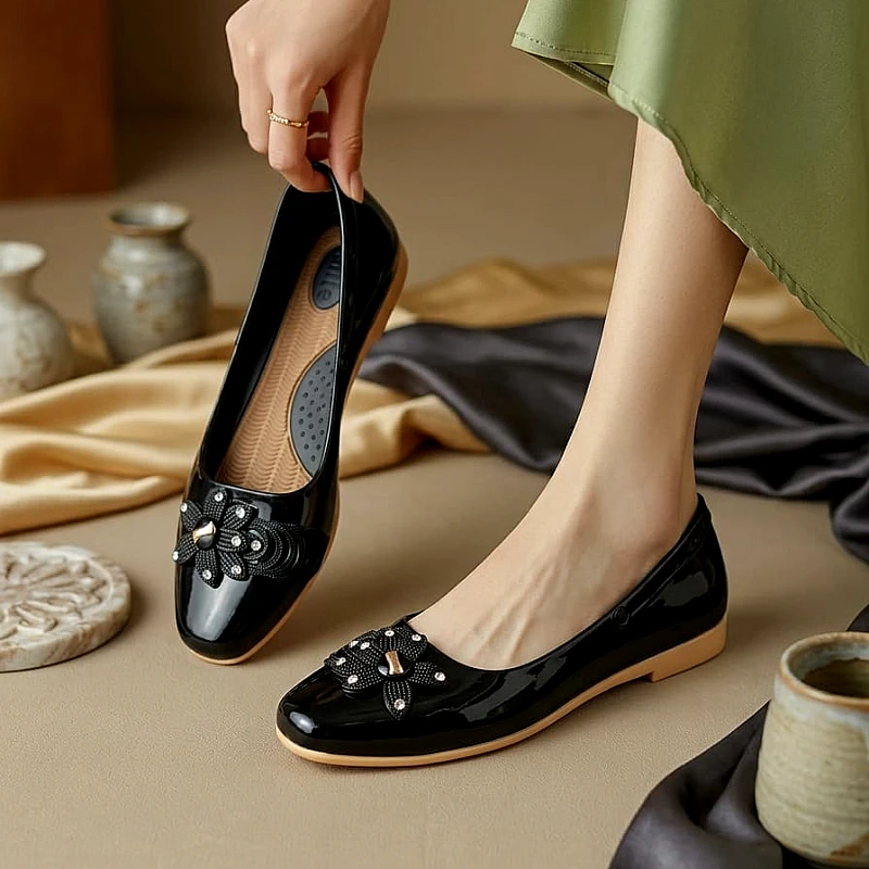 Soft Rubber comfortable Floral Flats 