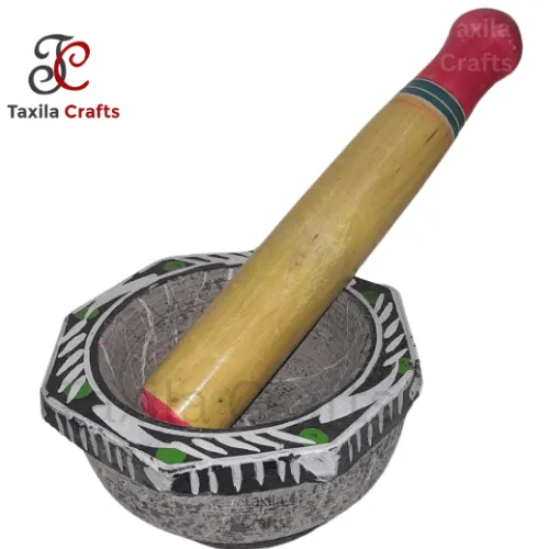 **Taxila Stone 7″ Fully Plain Surface Mortar &amp; Pes