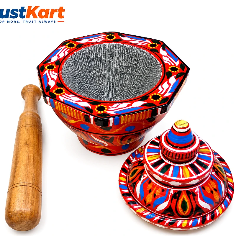 Taxila Stone Flower Colored Kundi with Lid