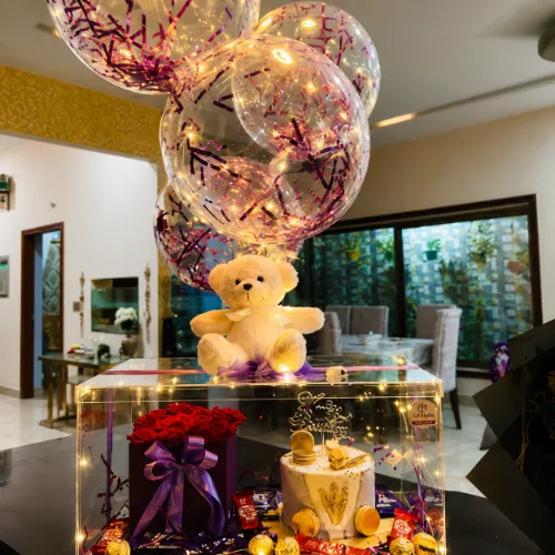 Teddy Bear Balloon &amp; Acrylic Gift Hamper