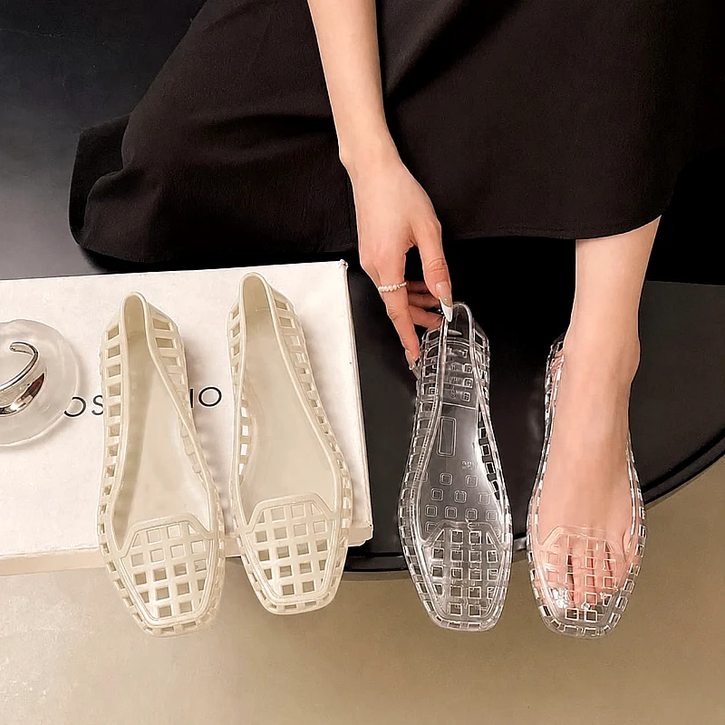 Transparent Imported Korean Crystal Jelly Flats