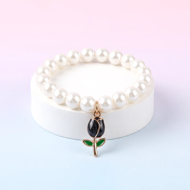 Baby Bracelet With Black Rose Charm (1 to 7 Years)