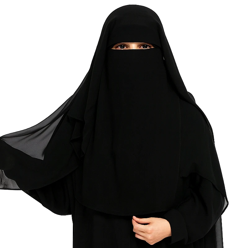 Womens Long 2-Layer Saudi Niqab